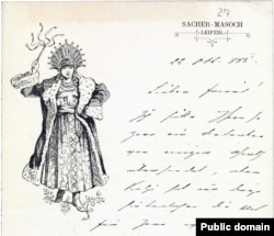 Részlet Masoch egyik leveléből, amelyet 1883-ban, Lipcsében írt a nevét viselő levélpapírra