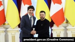 Президент України Володимир Зеленський і прем’єр-міністр Канади Джастін Трюдо, Київ, 24 лютого 2024 року