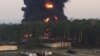 Incendiul din zorii zilei de 25 aprilie, la un depozit petrolier din orașul rusesc Briansk, în apropiere de granița cu Ucraina