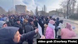 Мітинг у Мелітополі з вимогою звільнення затриманого окупантами міського голови, березень 2022 року