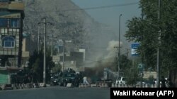ارشیف ۲۰۱۸ کال، د کابل عیدګاه جومات ته څېرمه د یوې چاودنې سیمه.