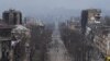Vedere din Mariupol, orașul-port din sudul Ucrainei asediat de forțele rusești de mai multe săptămâni, 3 aprilie 2022 