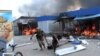 Орус армиясынын ракетасы Славянск шаарындагы базарга тийген. 6-июль, 2022-жыл. 