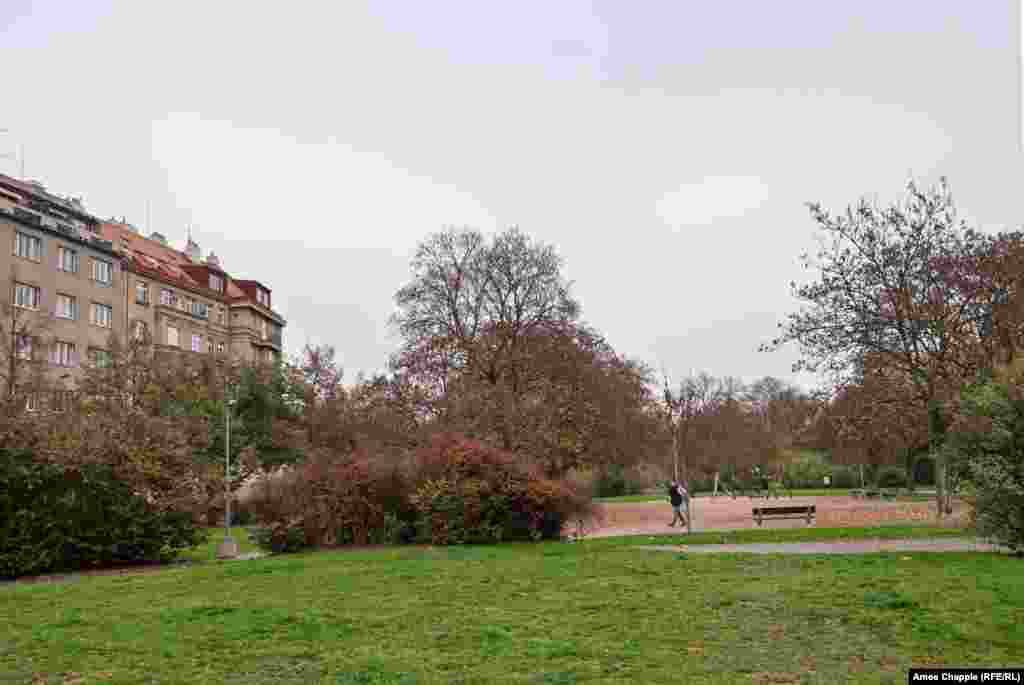 A 2015 photo of a monument to Soviet General Ivan Konev, one of the Red Army generals who led Soviet troops into Nazi-occupied Prague in May 1945 The monument was controversial, largely due to Konev's later role in crushing the 1956 Hungarian Revolution, and was repeatedly vandalized. The statue was removed in April 2020. 