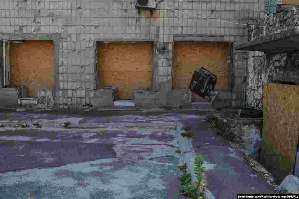 A section of the hospital grounds where staff and volunteers set up aid stations following the strike.