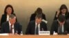 Представители Казахстана выступают на 20-й сессии Универсального периодического обзора. Женева, 30 октября 2014 года.