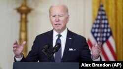 Президент Сполучених Штатів Джо Байден під час звернення до нації щодо безпекової кризи навколо України та агресії Росії. Вашингтон, 15 лютого 2022 року 