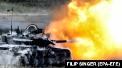 Український танк Т-84 бере участь у міжнародних військових навчаннях у Німеччині, 2018 рік