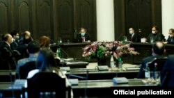 Armenia -- Prime Minister Nikol Pashinian chairs a meeting with senior law-enforcement and judicial officials, Yerevan, November 30, 2020.