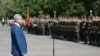 Президент Армении Серж Саргсян выступает на торжественной церемонии по поводу 20-летия основания Военного института имени Вазгена Саргсяна, Ереван, 26 июля 2014 г.