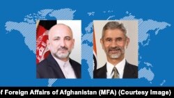 د افغانستان د بهرنیو چارو وزیر محمد حنیف اتمر له خپل هندي سیال اېس. جې شنکر سره
