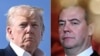 This combo photo shows US President Donald Trump (left) and Dmitry Medvedev, the former Russian president who is now deputy chairman of Russia's Security Council (right). 