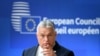 Hungary's Prime Minister Viktor Orban arrives at the European Council in Brussels on June 26, 2025. 