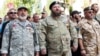 Науковець, учасник війни на Донбасі Євген Дикий (посередині) під час Маршу ветеранів у День Незалежності України. Київ, 24 серпня 2019 року 