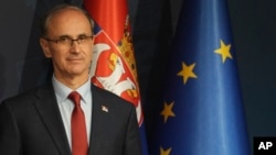 Premijer Srbije Đuro Maćut tokom konferencije za novinare u Beogradu, Srbija, 29. aprila 2025. godine.