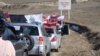 Armenia/Nagorno-Karabakh - Cars carrying members of the Armenian opposition group Founding Parliament are stopped at the Karabakh border, 31Jan2015 (Photo courtesy of Preparliament.com)