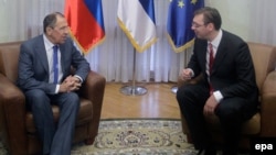 Зустріч прем’єр-міністра Сербії Александаар Вучича з міністром закордонних справ Росії Сергієм Лавровим, Белград, 12 грудня 2016 року