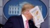 Трамп падчас прэс-канфэрэнцыі, прысьвечанай каранавірусу, у Белым доме, 26 лютага