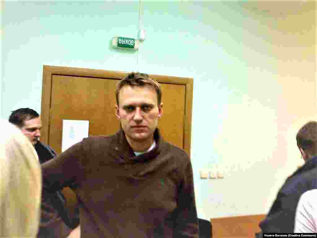 Aleksei Navalny in court in December 2011 after his arrest during an unauthorized anti-government march in Moscow. Navalny was sentenced to 15 days detention for “resisting law enforcement officers.” It was the first of what would later become a regular occurrence for the opposition figure.