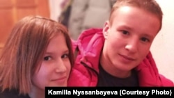 Kazakh Kiril Nysanbaev, pictured with his twin sister, Kamilla, was killed on the battlefield in Ukraine's Donetsk region in March. 