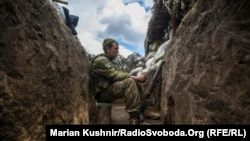 Українські військові на передових позиціях неподалік Горлівки, Донецька область. 4 травня 2021 року