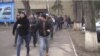Призывников в Национальную гвардию выводят на плац, чтобы они попрощались с родственниками. Алматы, 9 декабря 2015 года. 