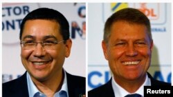 Victor Ponta (stânga) şi Klaus Iohannis