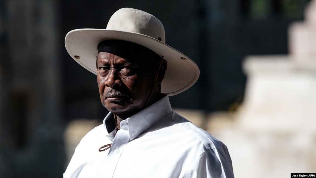 Predsjednik Ugande Yoweri Museveni stiže u dvorac Windsor na sastanak šefova vlada Commonwealtha (CHOGM) u Windsoru, zapadno od Londona 20. aprila 2018.