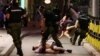 Pamje nga përleshjet mes protestuesve dhe policisë në Beograd, pas përfundimit të një proteste të studentëve më 28 qershor.