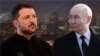 Владимир Зеленский, раисҷумҳури Украина (чап) ва Владимир Путин, президенти Русия (рост). Коллаж