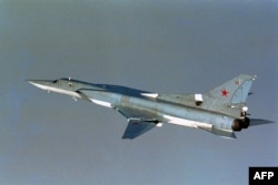 A Russian TU-22M long-range bomber photographed in August 2007. Several of the aircraft were destroyed in the June 1 drone attacks.