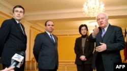 ედუარდ შევარდნაძე, ნინო ბურჯანაძე, ზურაბ ჟვანია და მიხეილ სააკაშვილი