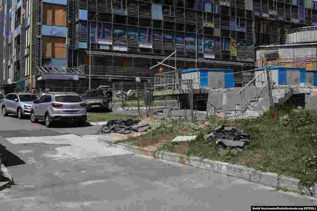 Hospital beds set up outside the hospital following the missile attack. After nearly a year of delays, the firm awarded the contract for the rebuild estimates work will be completed by the end of 2025.