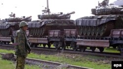 Вывод танков с 62-й российской военной базы в Ахалкалаки. Май 2006 г. 