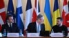 Емманюель Макрон, Кір Стармер і Володимир Зеленський під час зустрічі в Лондоні, 2 березня 2025 року