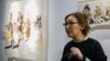 Сауле Сулейменова во время открытия выставки «Остаточная память». Алматы, 1 февраля 2019 года.