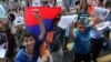 Одна из акций протеста против повышения платы за проезд в транспорте, Ереван июль 2013 г. 