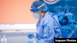 Cadru medical de la spitalul Militar din București, ianuarie 2021.
