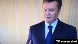 Președintele Vikor Ianukovici vorbind televiziunii UBR din Harkov, 22. februarie 2014.