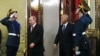 Президент России Владимир Путин и президент Узбекистана Ислам Каримов во время встречи в Кремле. Москва, 15 апреля 2013 года.