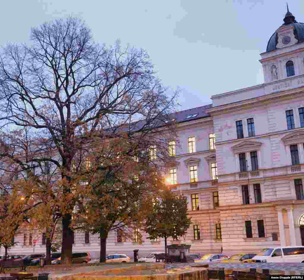 The Monument to Soviet Tank Crews in Prague, photographed in 1961 The tank was famously painted pink by artist David Cerny in April 1991, then removed in June of the same year. 