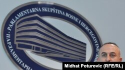 Mevlut Čavušoglu, predsjednik Parlamentarne skupštine Savjeta Evrope, na konferenciji za novinare u Sarajevu, 25. mart 2011.