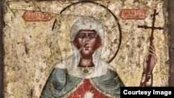 წმინდა ნინოს ფრესკა, შიომღვიმე, XVII-XVIII სს