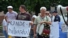 Protest în fața Băncii Naționale de la Chișinău, iulie 2015