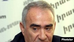 Armenia -- Galust Sahakian, the parliamentary leader of the ruling Republican Party, at a news conference, 3Mar2011.