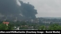 Пожежа після обстрілів Мар'їнки, 3 червня 2015 року