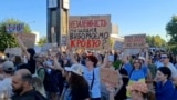 Ukraine - protests in Zaporizhzhya over law affecting anti-corruption agencies - screen grab