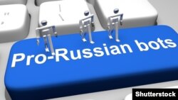 3Д рендер илустрација на про руски ботови