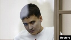 Надія Савченко під час засідання суду у Донецьку Ростовської області. 9 березня 2016 року