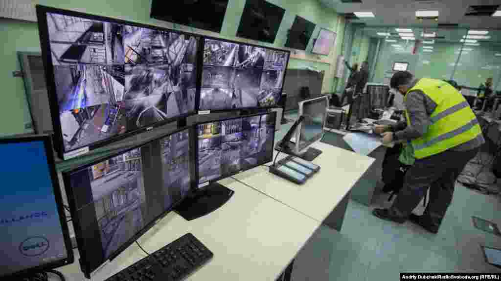 Dozens of robotic cameras are located throughout Chernobyl's New Safe Confinement (NSC). Streaming video is monitored from the structure's main control room known as the Confinement Management Center (CMC). The containment structure is also equipped with automated fire-suppression systems.
